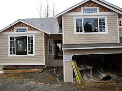 Pine siding, cedar shingles on Snohomish new construction